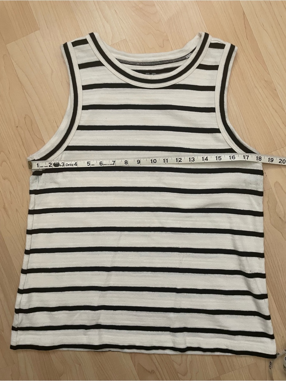 LOFT White and Black Striped 100% Cotton Knit Tank Top - Picture 4 of 6